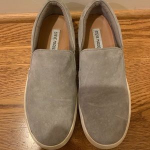 Gray suede Steve Madden sneakers